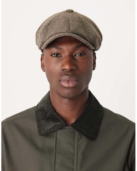 Barbour Brown Fyne Tweed Baker Boy Cap for men