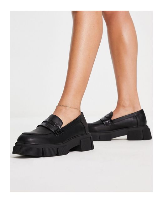 Schuh Wide Fit Luke Chunky Loafers in Black Lyst UK