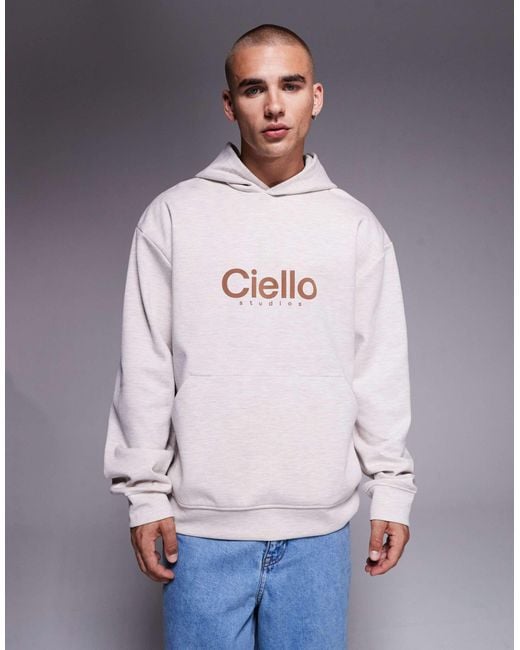 ASOS – oversize-kapuzenpullover aus neoprenartigem material in Gray für Herren