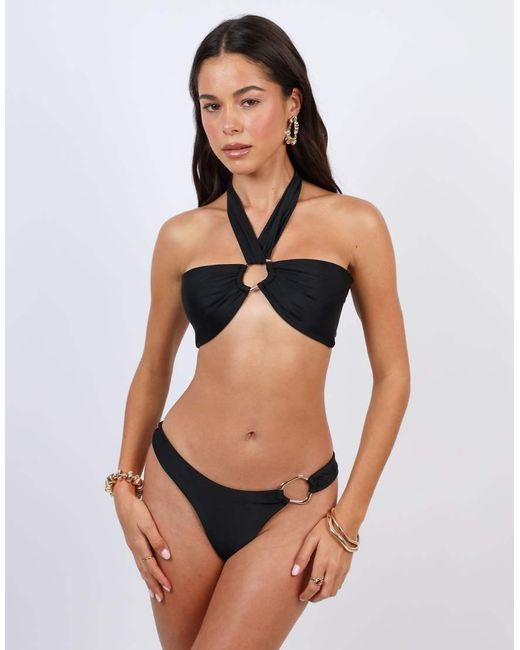 SIMMI Black Miele Ring Detail Bikini Bottoms