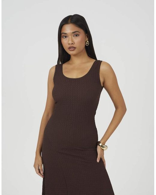Brave Soul Textured Jersey Lace Strappy Fit And Flare Maxi Dress