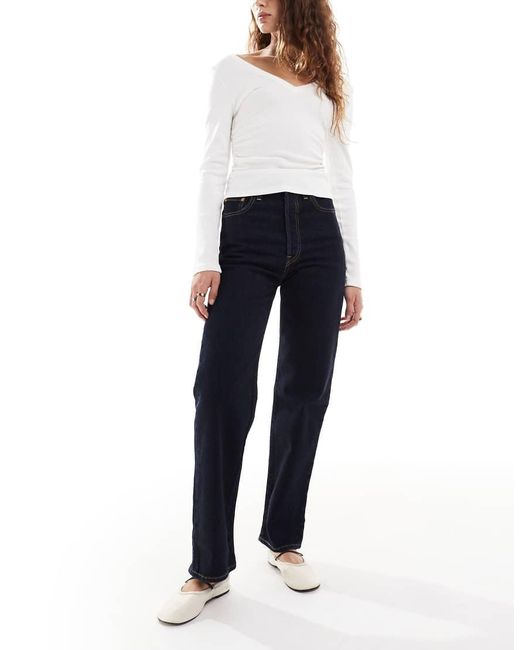 Vaqueros Largos Azul Añil De Talle Muy Alto Y Corte Recto De -Azul Marino Levi's de color Blue