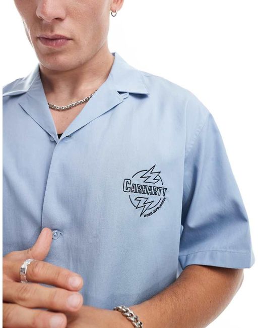 Carhartt Blue Detroit Back Print Shirt for men