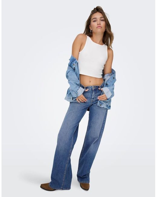 ONLY Blue Wide-Fit Jeans