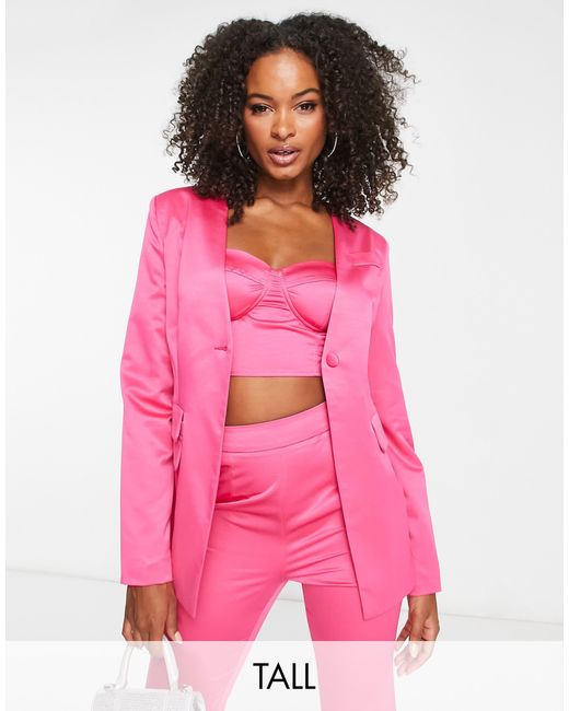 Extro & Vert Tall Pink Fitted Blazer