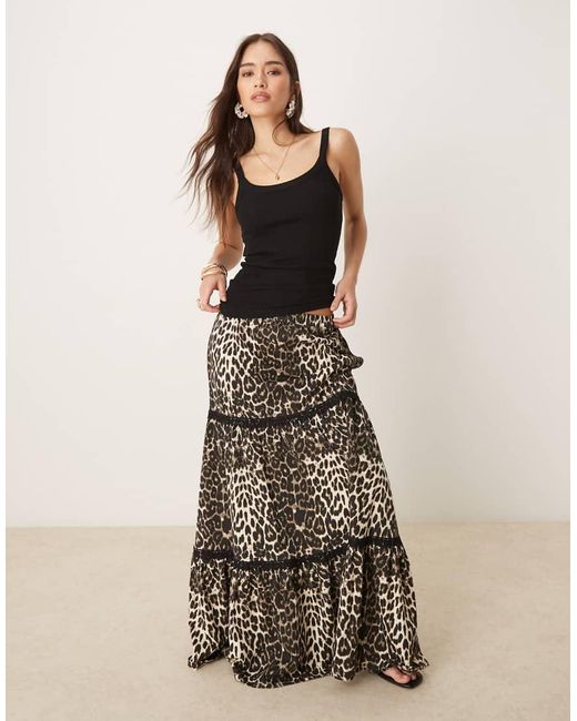 Threadbare Katoenen Boho Maxi Rok Met Stroken in het Multicolor