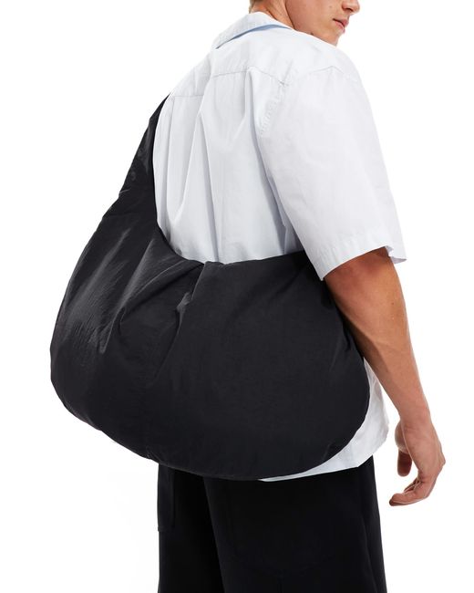 ASOS Black Nylon Slouchy Sling Bag for men