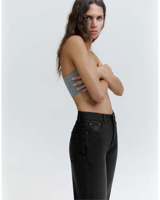 Pull&Bear Black High Waist Mom Jeans