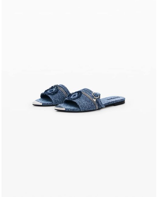 Desigual Blue Flat Denim Sandal