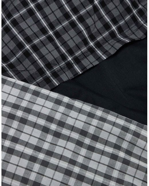 Jack & Jones – 3er-pack karierte boxershorts in Black für Herren