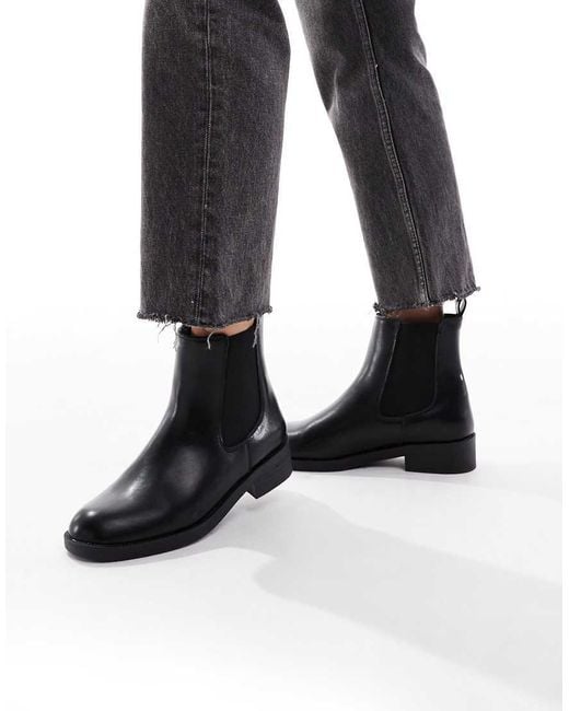 Botas Chelsea Negras Planas De -Negro New Look de color Black