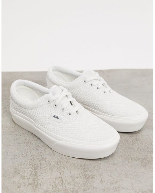 Vans 66 Era Platform Shoes in White | Lyst