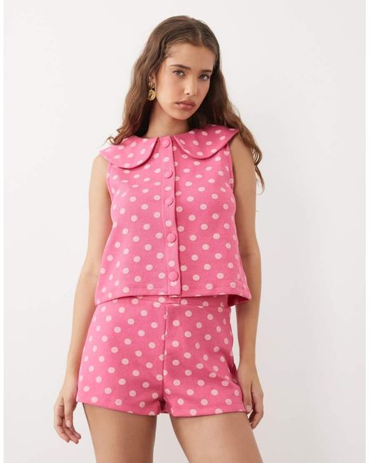 Miss Selfridge Pink Soft Rib Short