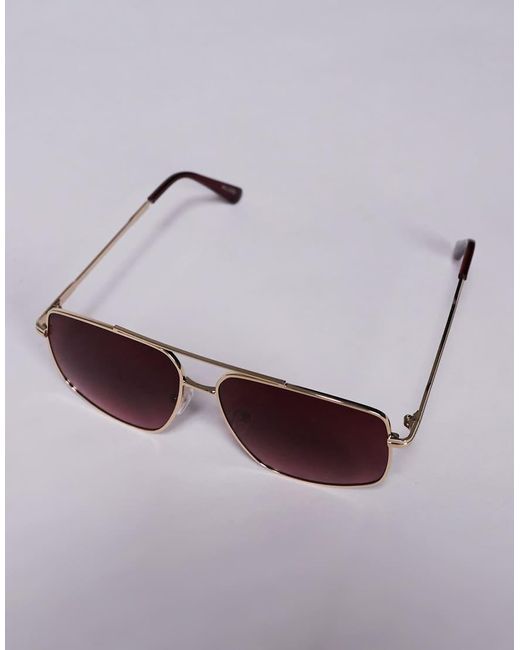 ALDO Red Baeberiel Metal Square Sunglasses With Gradient Lens