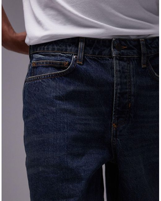 Topman Blue Wide Jeans for men