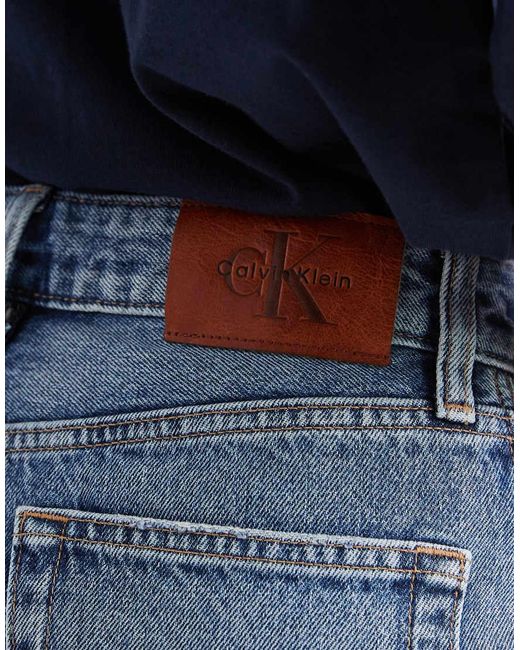 Calvin Klein Blue Distressed Denim Hot Pants