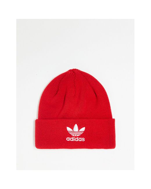 adidas Originals Unisex Trefoil Beanie in Red Lyst