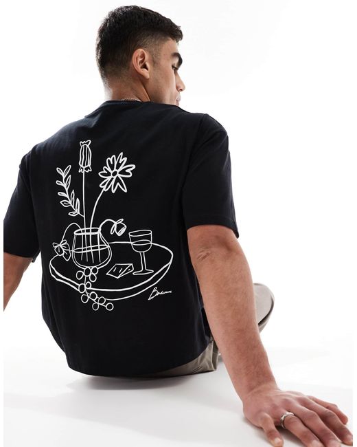 ASOS – kastiges oversize-t-shirt in Black für Herren