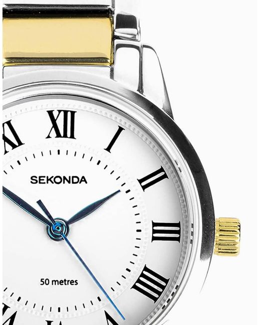 Sekonda Metallic Beaumont 28Mm Round Two Tone Watch
