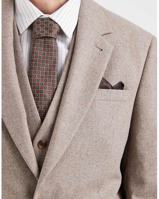 ASOS Brown Slim Suit Jacket With Wool for men