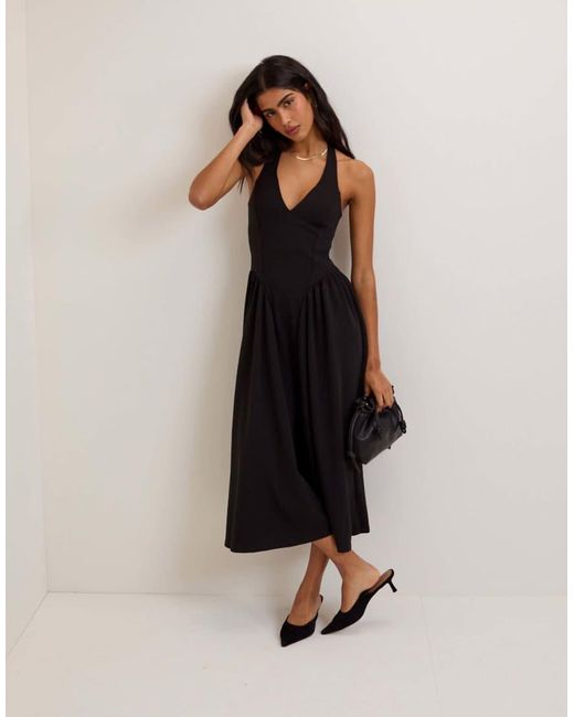 Nobody's Child Black Halterneck Amie Midi Dress