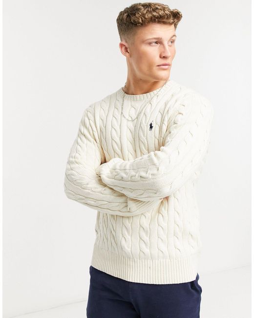 Pullover Coton Polo Ralph Lauren pour homme en coloris Blanc Homme Vêtements Pulls et maille Pulls ras-du-cou 