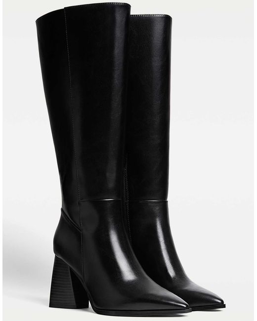 Stradivarius Black Wide fit – stiefel