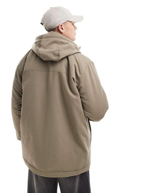 Hollister Natural Fleece Padded Heavyweight Parka Jacket for men