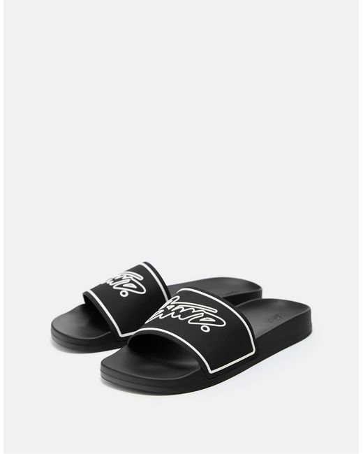 Pull&Bear – gummierte sandalen in White für Herren