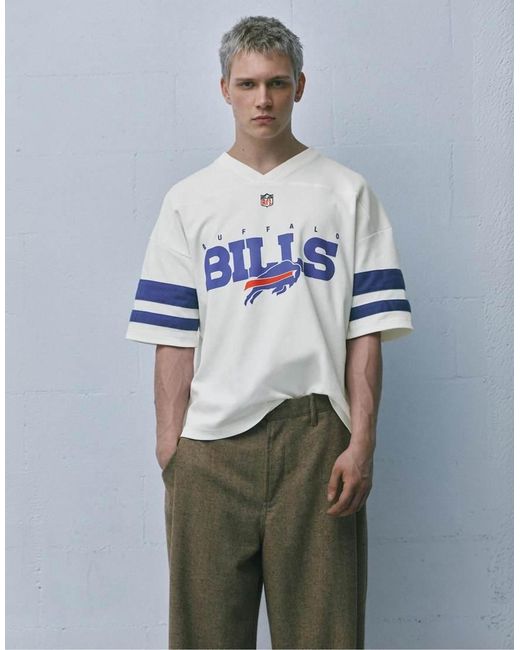 Pull&Bear White Nfl Bills T-Shirt for men