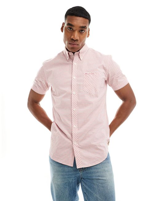 Ben Sherman Pink Short Sleeve Gingham Shirt for men