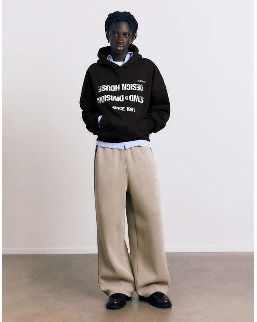 Pull&Bear Black Stwd Division Hoodie for men