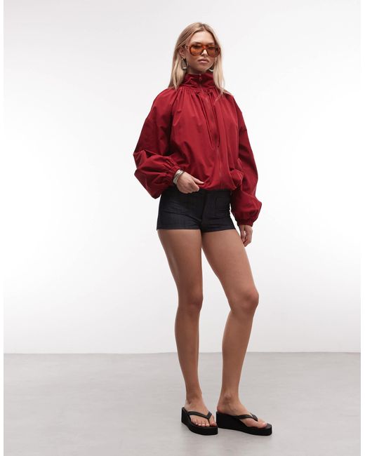 Collusion White Chambray Micro Shorts