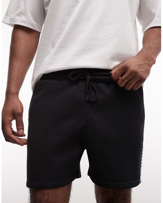 ASOS White Oversized Jersey Shorts With Tape Detail for men