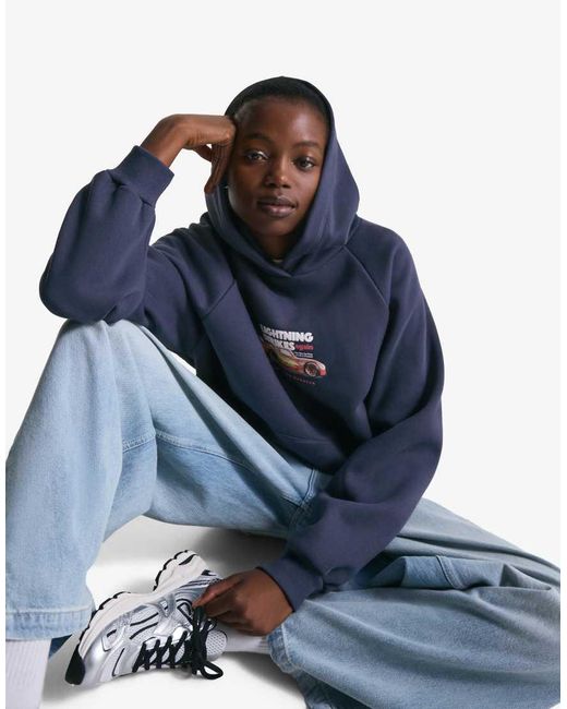 Bershka Blue Cars Hoodie