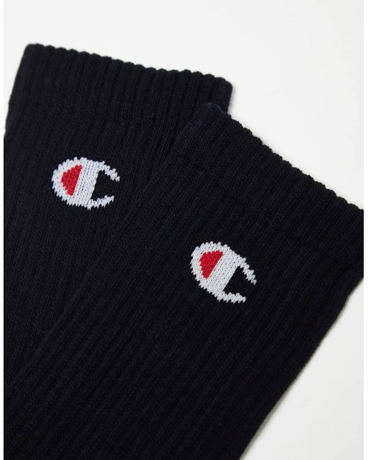 Champion Black Crew Socks for men