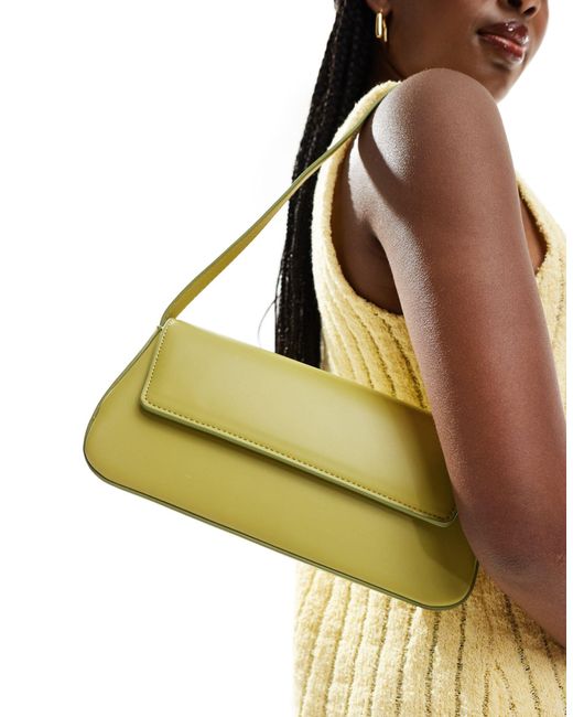 Mango Yellow Classic Shoulder Bag