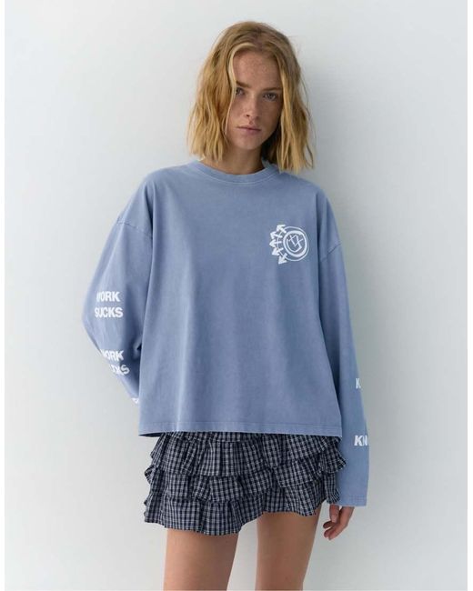 Pull&Bear Blue Blink 182 T-Shirt
