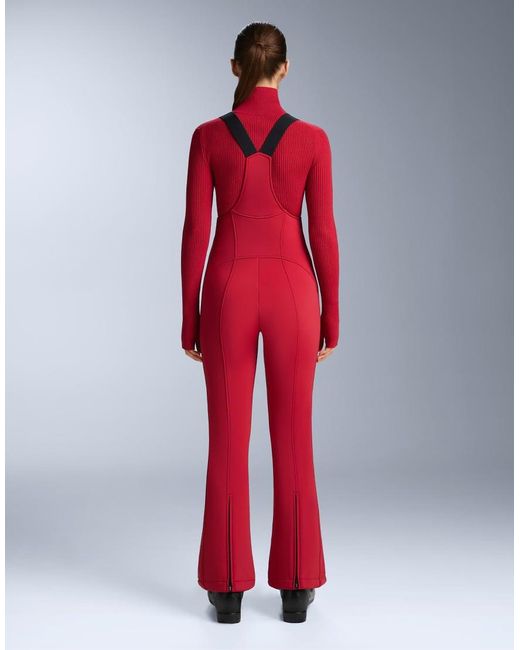 Oysho Red Water-resistant Flare Ski Dungarees