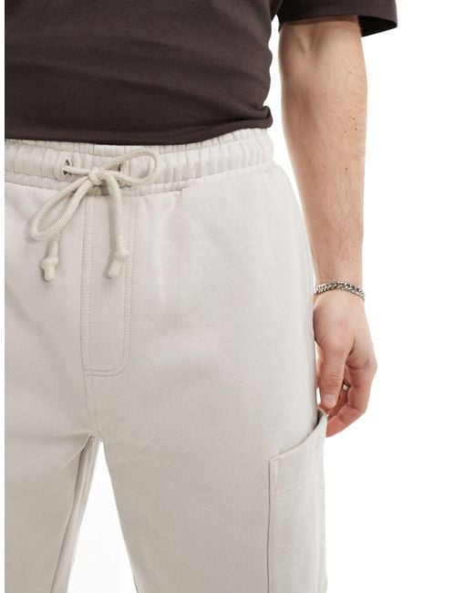 ASOS White Heavyweight Cargo Shorts for men