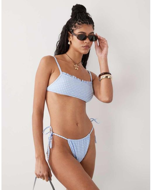 Reclaimed Vintage Blue Bralette Bikini Top