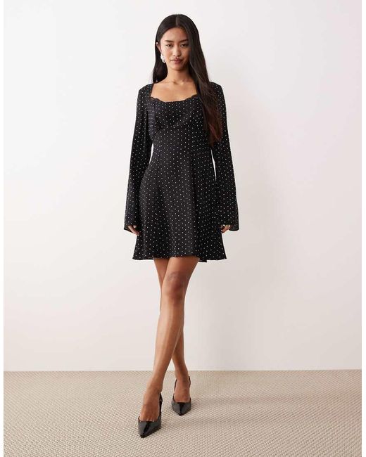 Nobody's Child Black Olivia Lace Square Neck Mini Dress