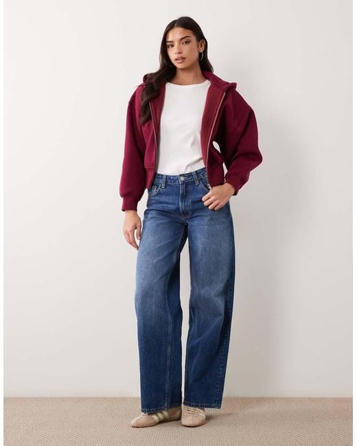 Tala Red Cocoon Zip Through Hoodie