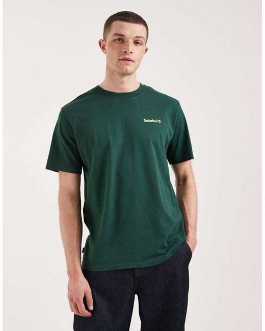 Timberland Green Magnet Back Graphic Tee for men