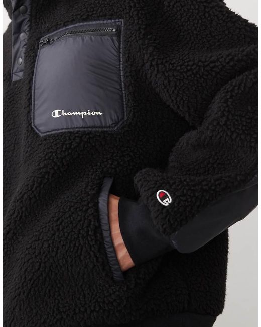 Champion Black Quarter Snap Fleece