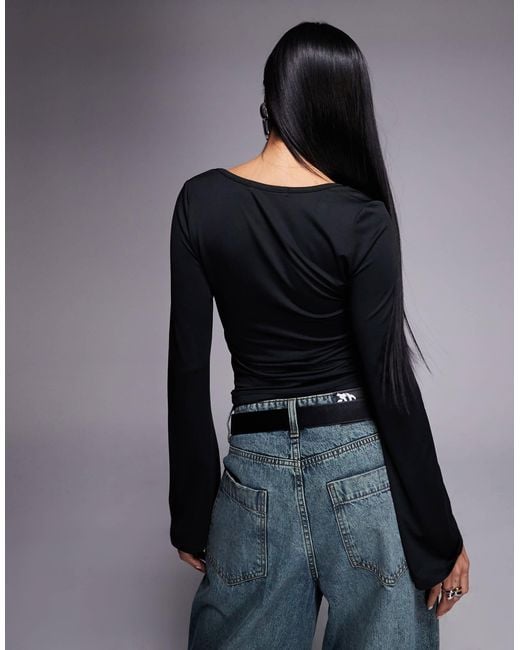 Threadbare Black – anschmiegsames, langärmliges oberteil