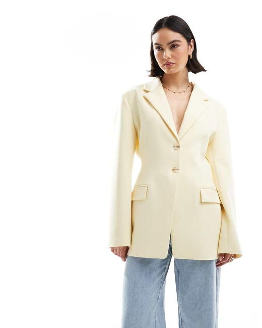 ASOS Getailleerde Blazer in het Natural