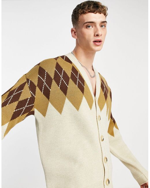 argyle cardigan mens