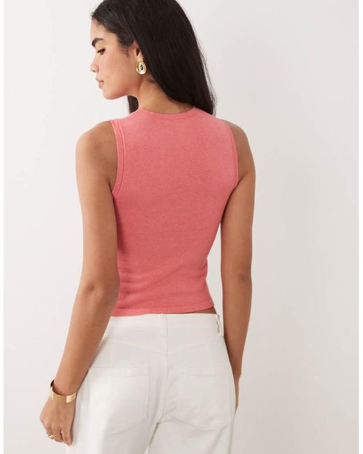 ASOS Pink Fine Knit Tank Top