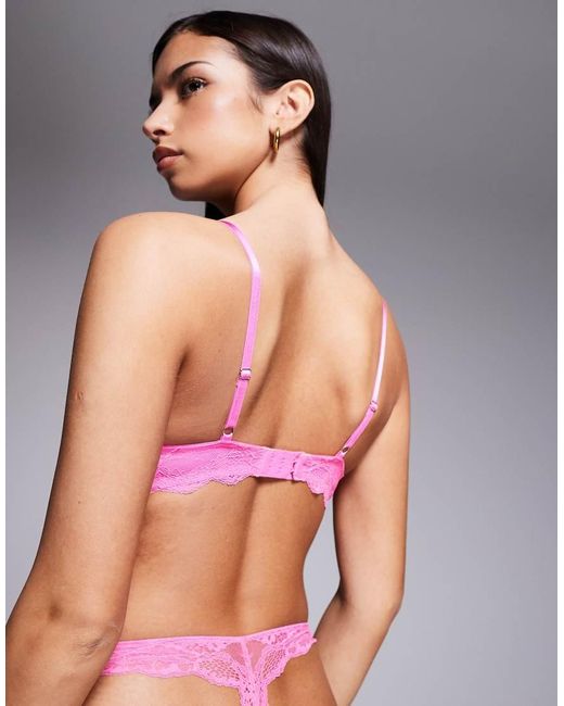 Boux Avenue Pink Mollie Floral Lace Thong